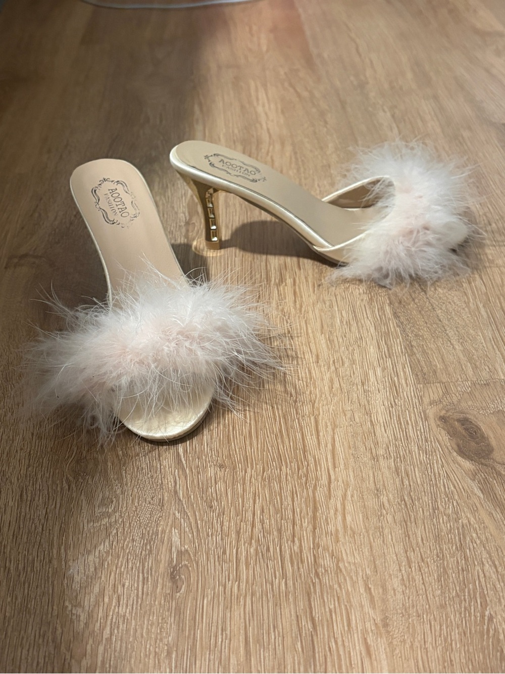 Feathered Slide Heels